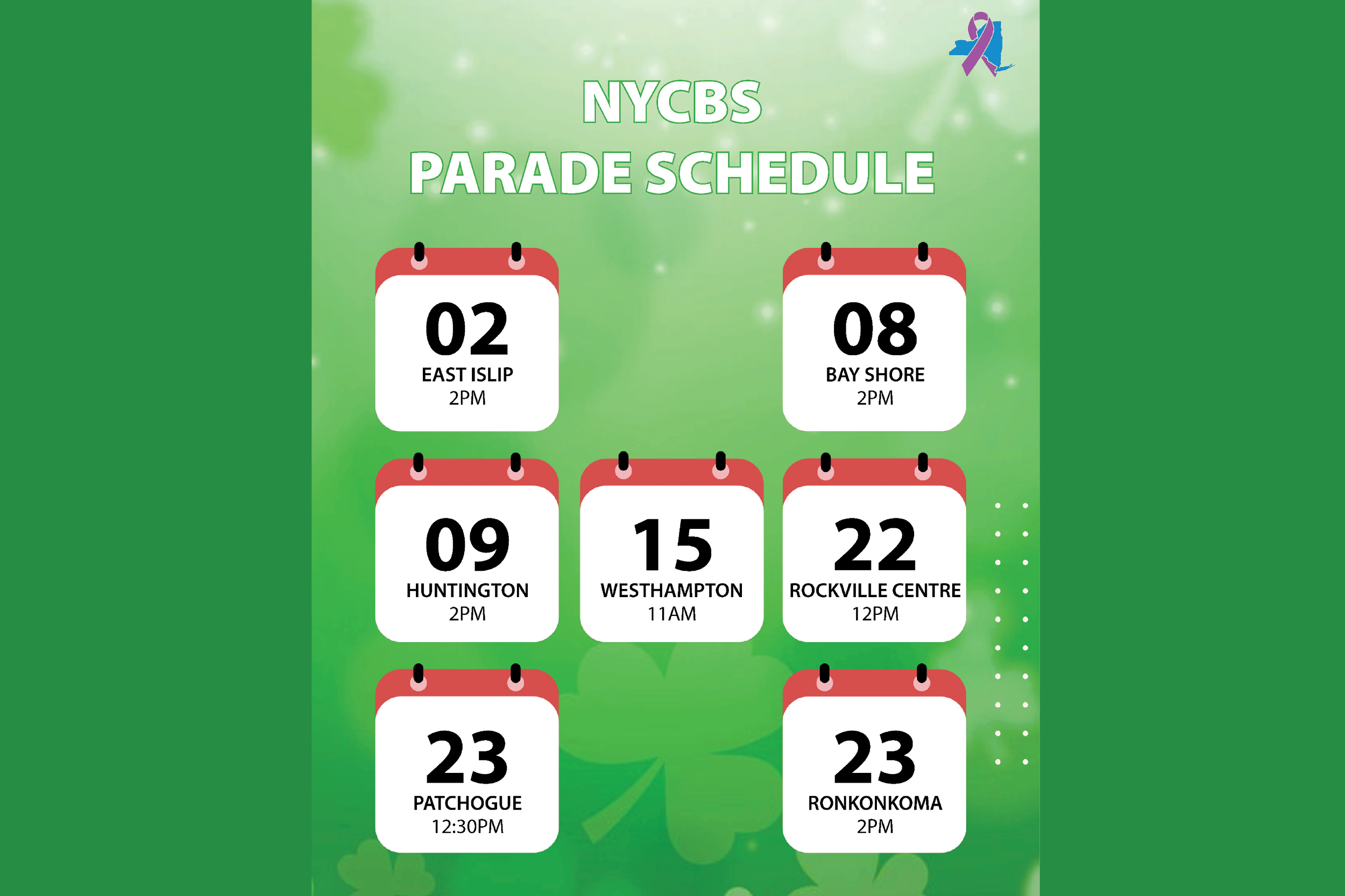 Saint Patrick's Day Schedule image